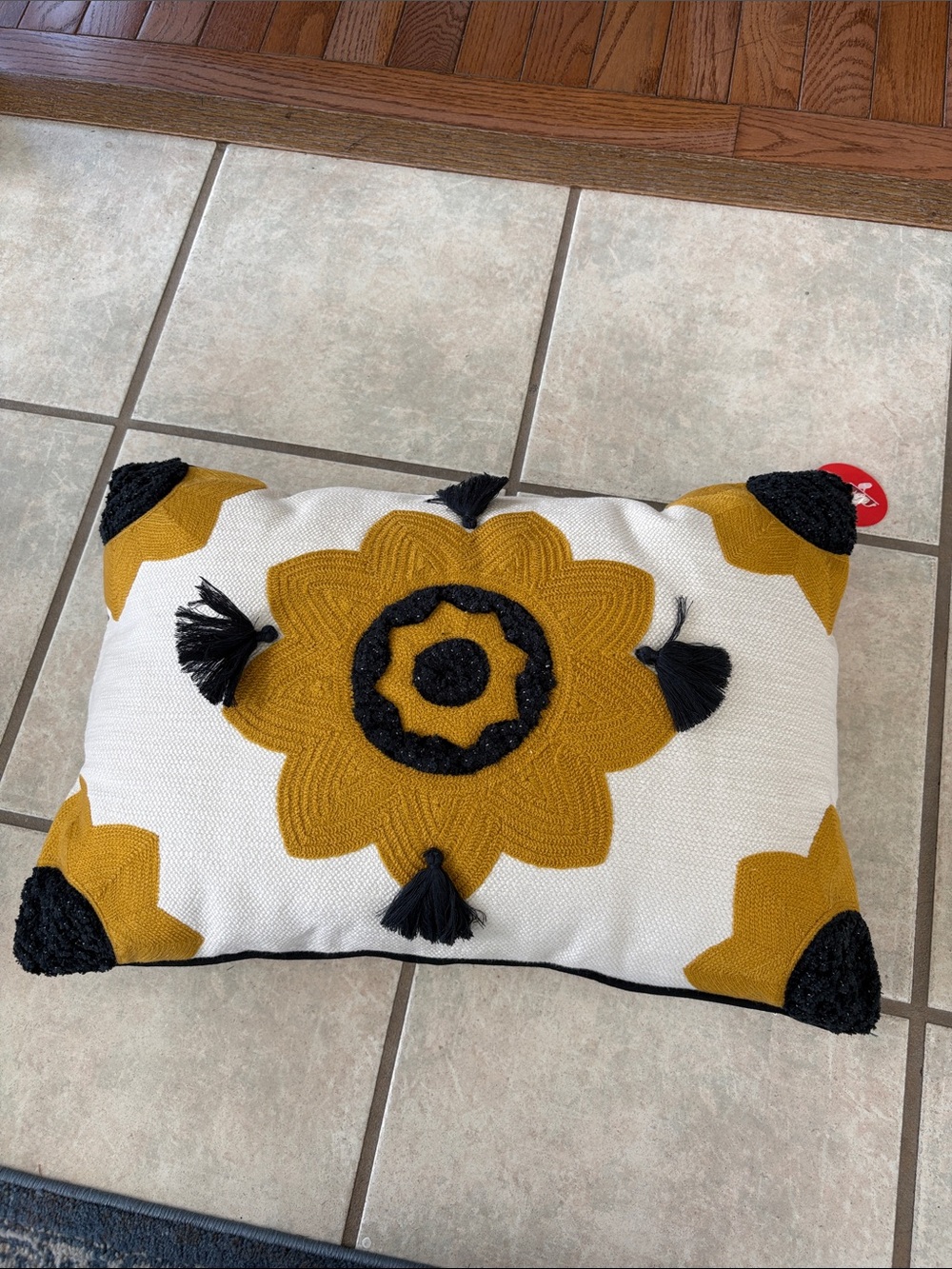 New Opalhouse designed with Jungalow cream & gold embroidered sun lumbar pillow